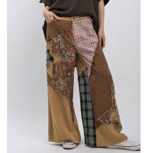 Patchwork Wide Leg Pants
